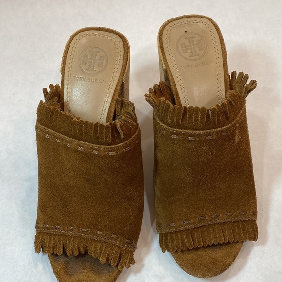 Tory Burch Huntington Heels suede fringe 38648 - Picture 2 of 11